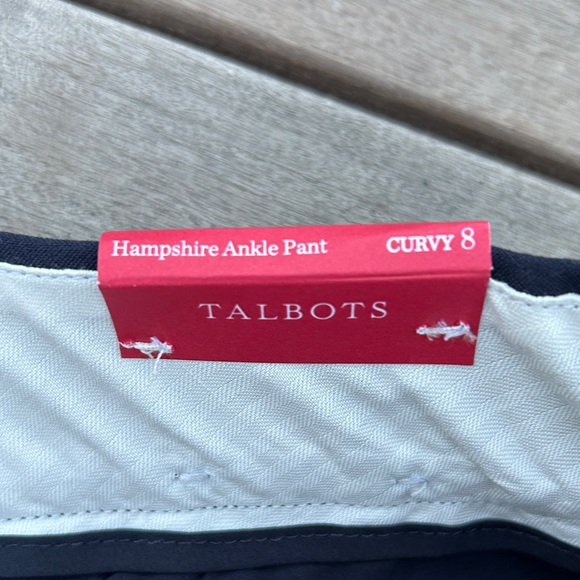 Talbot’s W’s 8 Curvy Hampshire Straight Leg Ankle Pant Tailored Navy poly blend - Picture 11 of 14